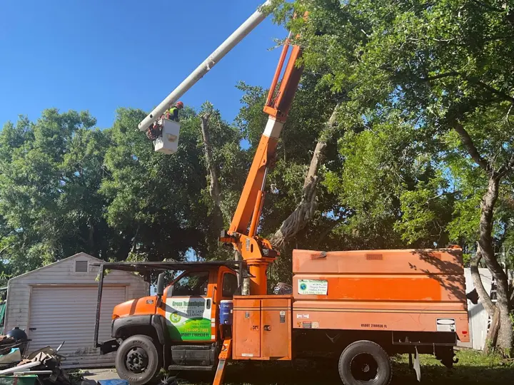 Bucket truck and chipper