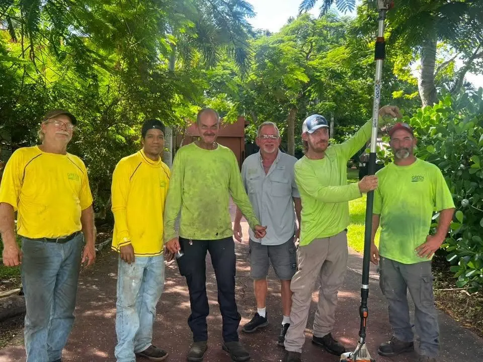 The Green Tech crew in hi-vis shirts