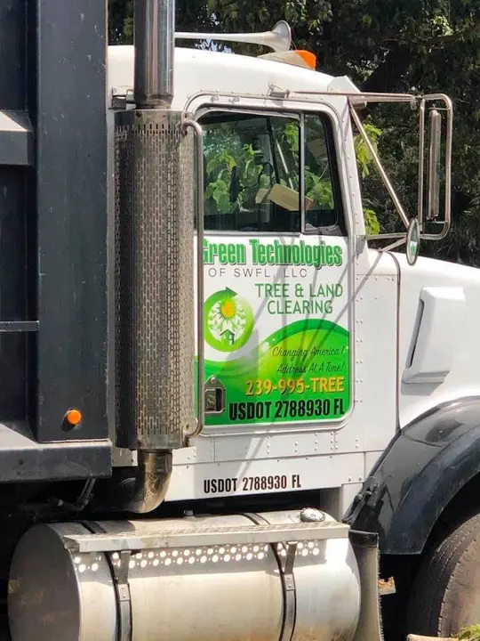 Truck door with USDOT number